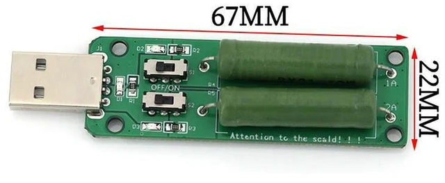 Alt view image 2 of 3 - AJMRTC USB Electronic Load Tester, 3 Adjustable Current Modes 5V Dummy Load Resistor with Switch, Portable USB Discharge Load Resistor for Testing Power Bank, USB Charger, Cable Output Performance
