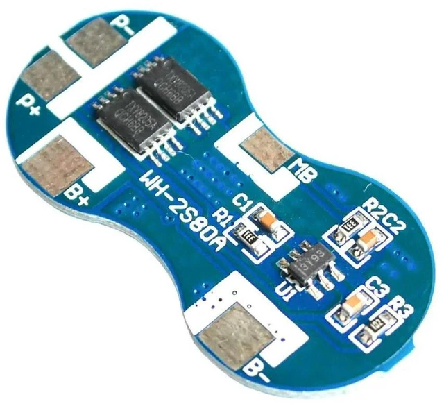 Main image of AJMRTC 2S Li-ion BMS Protection Board, 7.4V 2 Series Lithium Battery Charger Protection Module, 4A Overcharge Overdischarge Overcurrent Protection Board for 2-Cell Lithium Battery Pack DIY Power Proje