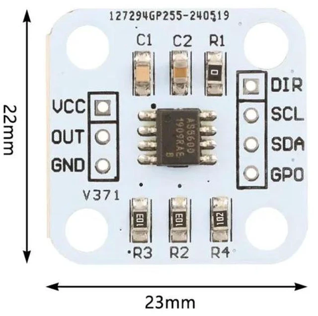 Alt view image 3 of 3 - AJMRTC AS5600 Magnetic Encoder Module, 12-Bit High Precision Magnetic Induction Angle Measurement Sensor, Non-Contact Rotation Position Detector, I2C Interface for Arduino STM32 Robotic and Motor Cont