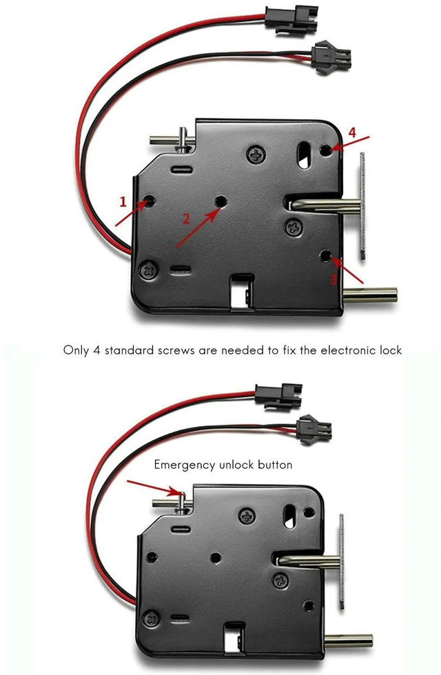 Alt view image 3 of 3 - AJMRTC 2 Pack DC12V 2A Intelligent Electronic Control Electromagnetic Lock, Solenoid Latch for Express Cabinet, Storage Locker, Access Control System, Smart Cabinet Electric Lock