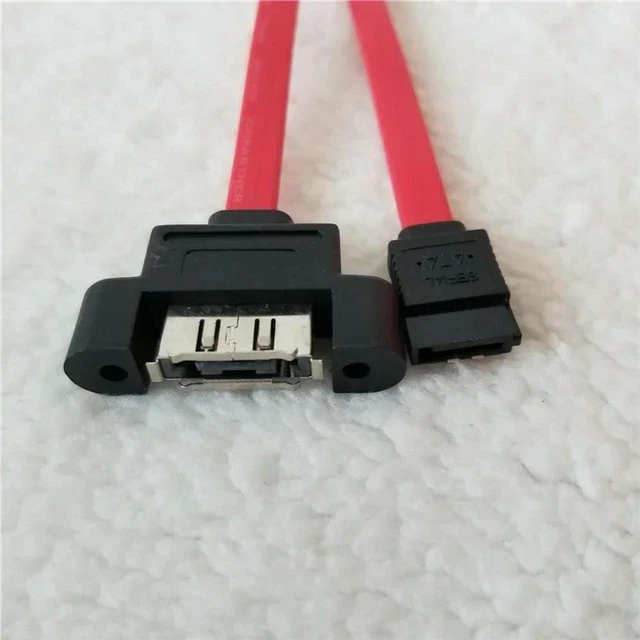 Main image of AJMRTC SATA to eSATA Panel Mount Cable 40cm, Internal PC Case SATA to External eSATA Data Wire with Screw Bracket, for External Hard Drive, Desktop PC Storage Expansion