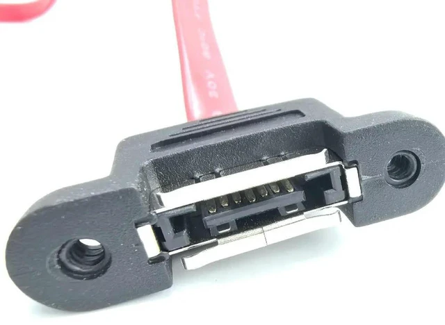 Alt view image 2 of 3 - AJMRTC SATA to eSATA Panel Mount Cable 40cm, Internal PC Case SATA to External eSATA Data Wire with Screw Bracket, for External Hard Drive, Desktop PC Storage Expansion