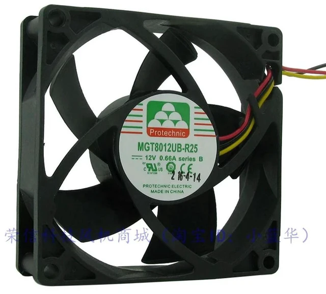 Alt view image 2 of 2 - AJMRTC MGT8012UB-R25 8025 DC12V Cooling Fan, 0.66A 7.92W 4800RPM 80×80×25mm 3-Wire Tachometer Axial Fan, High Airflow Heat Dissipation Blower for PC Case, Power Supply & Industrial Equipment