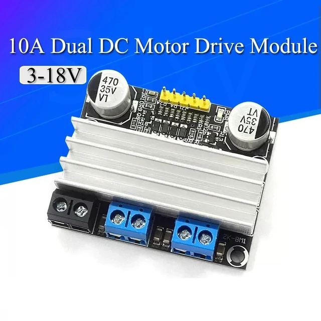 Main image of AJMRTC 10A Dual DC Motor Driver Module, 3-18V Low Voltage High Current, PWM Speed Control, Forward & Reverse Rotation, Supports LED Dimming for DC Motor and Electronic DIY Projects