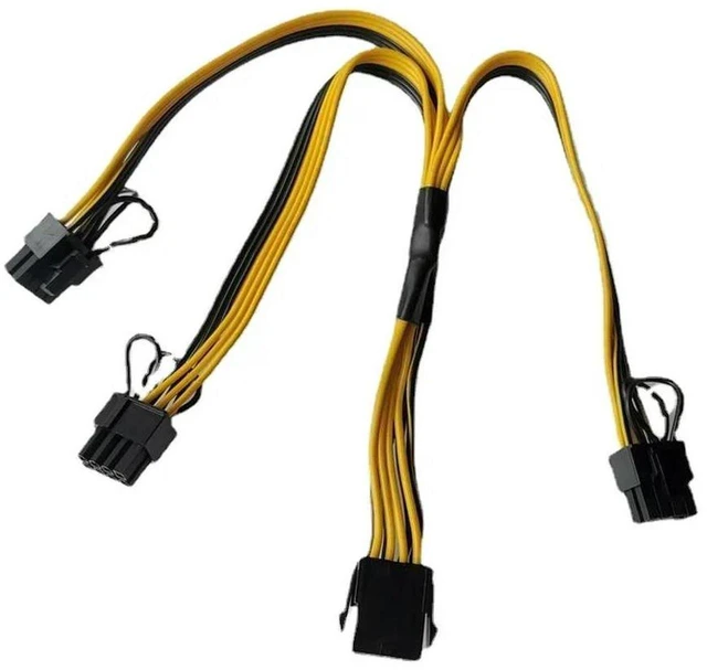Main image of AJMRTC CPU 8Pin to 3-Port 8P(6+2Pin) PCIe GPU Power Cable, Mainboard Host Case CPU 8 Pin to PCI Express Graphics Card Power Splitter Cord, 16AWG+18AWG Wire for Video Card Power Supply