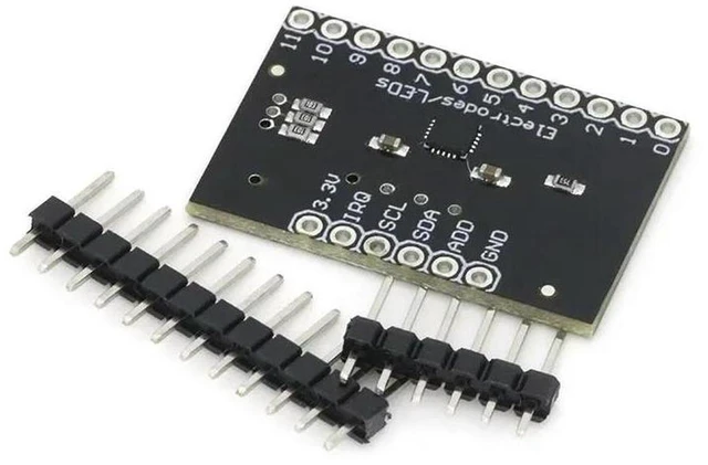 Main image of AJMRTC MPR121 Breakout V12 Capacitive Touch Sensor Controller Module, I2C Interface 12-Channel Touch Keyboard Detector Board for Arduino Raspberry Pi DIY Touch Keypad Projects