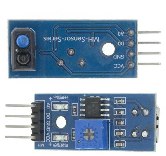 Main image of AJMRTC TCRT5000 Infrared Reflective IR Photoelectric Switch Module, Blue PCB Line Track Barrier Sensor, Digital Output Tracing Detector for Smart Robot Car Arduino DIY Projects