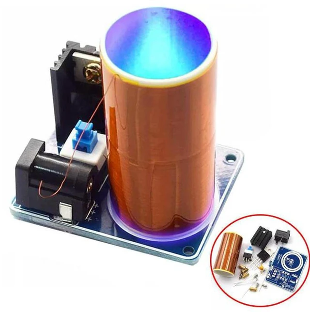 Alt view image 2 of 3 - AJMRTC BD243C Mini Tesla Coil Kit, Unassembled DIY Electronic Parts Set, Wireless Transmission Plasma Spark Generator, Science Experiment Magic Prop, Empty Light Technology Teaching Model for Student