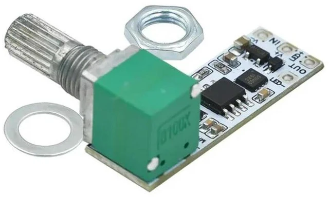 Main image of AJMRTC LED Constant Voltage Dimmer Control Module, Small Stepless Knob Potentiometer Dimmer, DC LED Brightness Regulator for Table Lamp, Live Stream Fill Light, DIY LED Lighting Projects