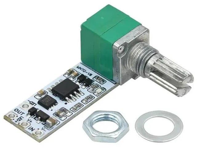 Alt view image 2 of 3 - AJMRTC LED Constant Voltage Dimmer Control Module, Small Stepless Knob Potentiometer Dimmer, DC LED Brightness Regulator for Table Lamp, Live Stream Fill Light, DIY LED Lighting Projects