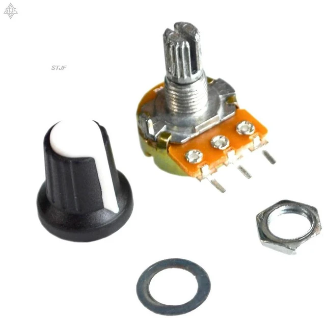 Alt view image 2 of 3 - AJMRTC 5Pcs 10K OHM B Type Rotary Potentiometer, 3 Terminal Linear Taper Volume Control Pot, 10K Variable Resistor for Audio Volume Adjustment, DIY Electronic Circuit Projects