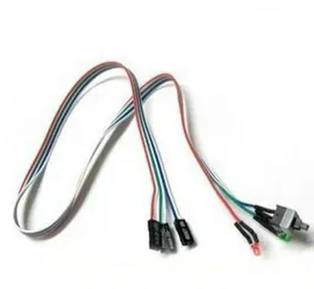 Alt view image 2 of 2 - AJMRTC 10Pcs/Lot PC Desktop Case Power Reset Switch Cable, Hard Disk Status LED Wire, 65cm Chassis Front Panel Cable for Computer Case Power & HDD Indicator Connection
