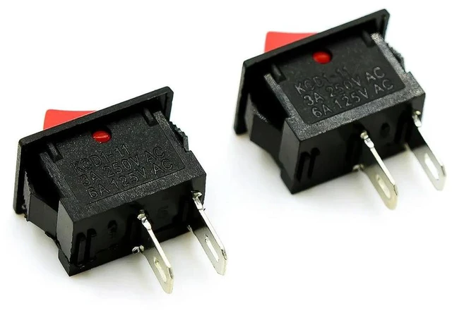Alt view image 2 of 3 - AJMRTC 10Pcs KCD11 Rocker Switch, 10x15mm SPST 2Pin 3A 250V Push Button On/Off Snap-in Switch, Black 10MM*15MM Panel Mount Rocker Switches for Household Appliance DIY Circuit