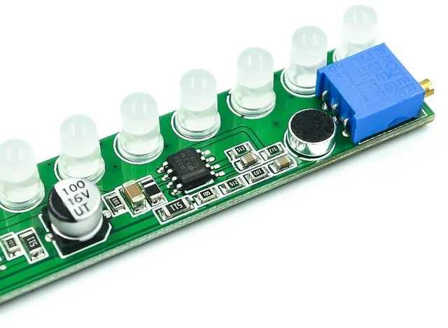 Alt view image 2 of 3 - AJMRTC Mono Audio Sensing Level Indicator Module, Music Melody Light 4-Color Mixing Audio VU Meter, Sound Control LED Light with Adjustable Sensitivity for Electronic DIY Music Visualizer