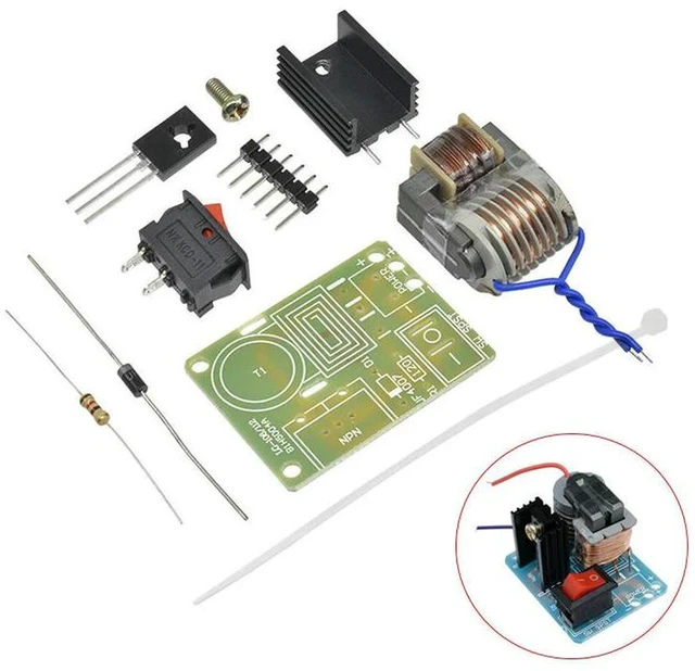 Alt view image 2 of 2 - AJMRTC 15KV High Frequency DC High Voltage Arc Ignition Generator DIY Kit, 3.7V U Core Transformer Step-Up Inverter Suite for High Voltage Electronic Experiment Projects