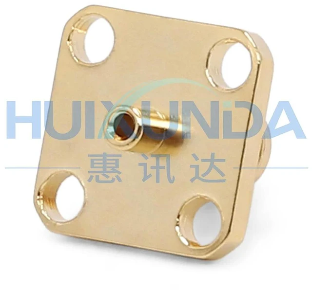 Alt view image 2 of 3 - AJMRTC SMA-KFB1 SMA Female 4-Hole Flange Welding Connector, 670-047 Semi-Steel Semi-Flexible-1 Cable SMA RF Coaxial Connector