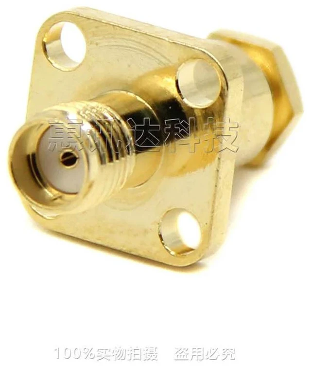 Alt view image 2 of 3 - AJMRTC SMA-KF3 SMA-KF-1.5 RF Connector, 4-Hole Flange Mount SMA Female Jack, Soldering Type for 50-1.5 Coaxial Cable, Panel Fixed SMA Connector for Antenna, RF Wireless Communication Project