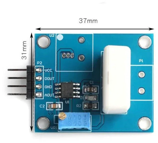 Alt view image 2 of 3 - AJMRTC WCS1800 Hall Current Detection Sensor Module, DC 5V Powered, 35A Precise Current Measurement, Overcurrent Indicator Light, Hall Effect Current Sensor for Industrial Circuit Monitoring & DIY