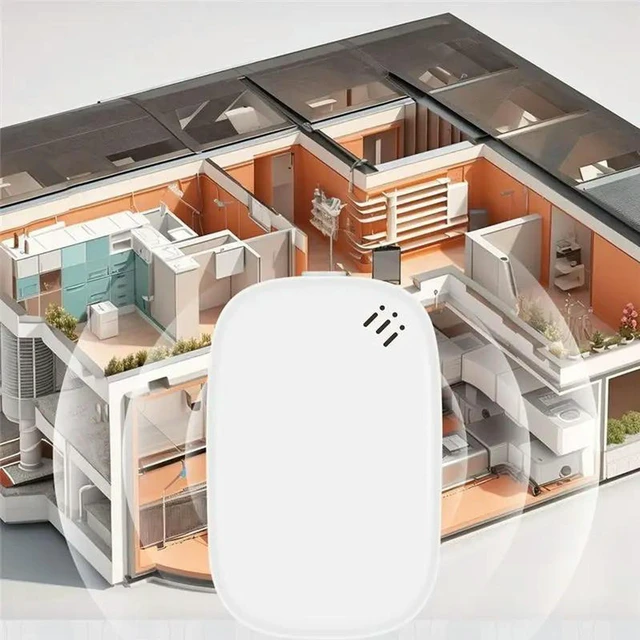 Alt view image 3 of 3 - AJMRTC Tuya Zigbee Temperature Humidity Sensor Probe, Smart Home Security Detector, Wireless Thermometer Hygrometer, Smart Life App Remote Monitoring, Automation Trigger for Indoor Environment Monitor