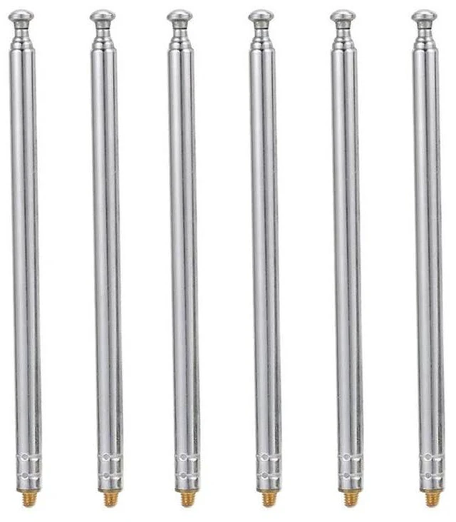 Alt view image 2 of 3 - AJMRTC 6Pcs RC Model Car Expansion Antenna, 5-Section Silver Telescopic Aerial, 3mm External Threaded Antenna Replacement for RC Vehicle Remote Control Receiver Signal Extend