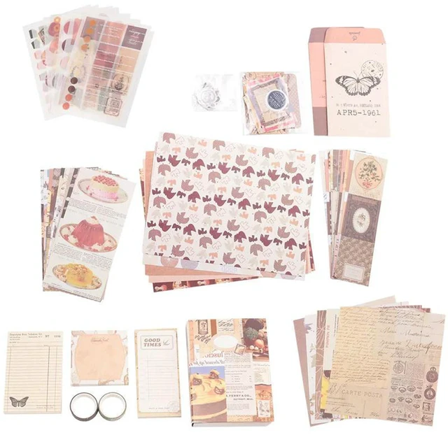 Alt view image 2 of 3 - AJMRTC Aesthetic Junk Journal Scrapbook Kit, Complete Journaling & Scrapbooking Supplies Pack, Decorative Paper Stickers Ephemera for DIY Journal Crafts, Creative Art Gift for Teen Girls & Kids