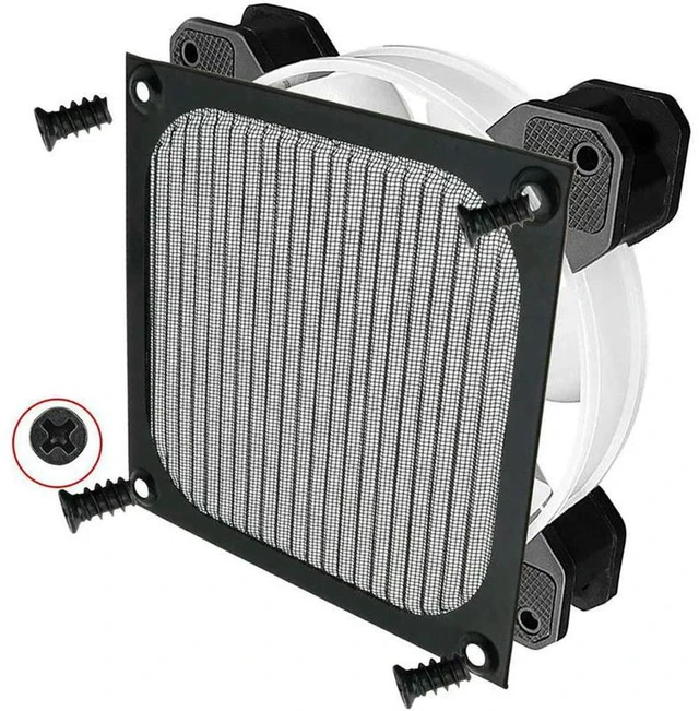 Main image of AJMRTC 8 Pack 120mm PC Fan Filter Grill, Black Aluminum Alloy Frame Stainless Steel Wire Mesh Dust Filter Cover, 120x120mm Computer Case Ventilation Fan Dust Guard for Desktop Chassis Cooling Fans