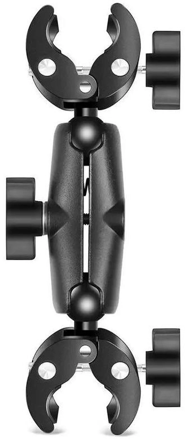 Main image of AJMRTC Motorcycle Dual-Head Crab Clamp Camera Mount, Bike Handlebar Holder Bracket with Dual Heads, Action Camera Clamp Mount Compatible for GoPro Sports Cameras, Cycling & Motorbike Shooting Accessor