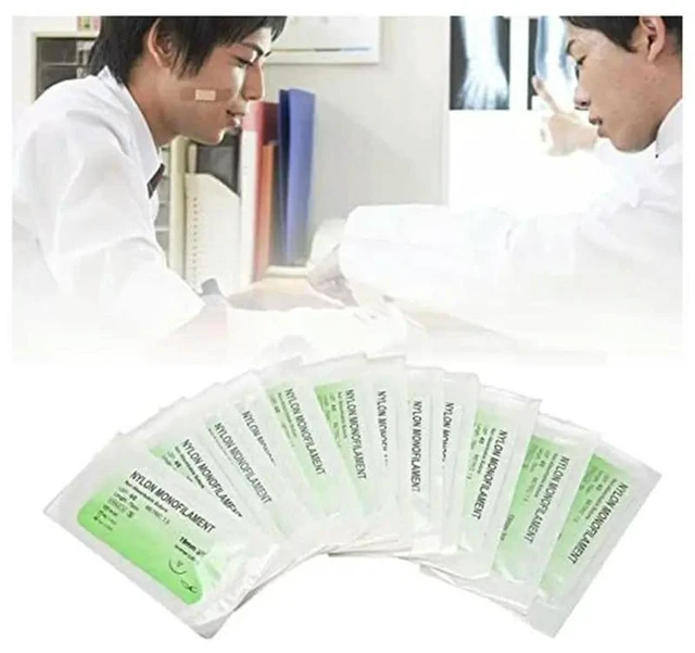 Alt view image 3 of 3 - AJMRTC 12Pcs Suture Practice Thread Kit, 4/0 Nylon Suturing Thread with Curved Needle, Individual Packed Suture Thread Set for Medical Student Training, Surgical Practice Skin Suture Simulation