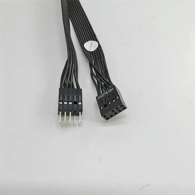 Alt view image 2 of 3 - AJMRTC 9Pin AC97 HD Audio Motherboard Extension Cable, Male to Female 24AWG Wire, PC Chassis Front Panel Audio Header Cord for Desktop Computer Mainboard Host Front Audio Interface Extension