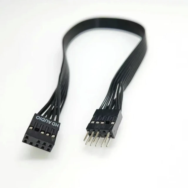Alt view image 3 of 3 - AJMRTC 9Pin AC97 HD Audio Motherboard Extension Cable, Male to Female 24AWG Wire, PC Chassis Front Panel Audio Header Cord for Desktop Computer Mainboard Host Front Audio Interface Extension