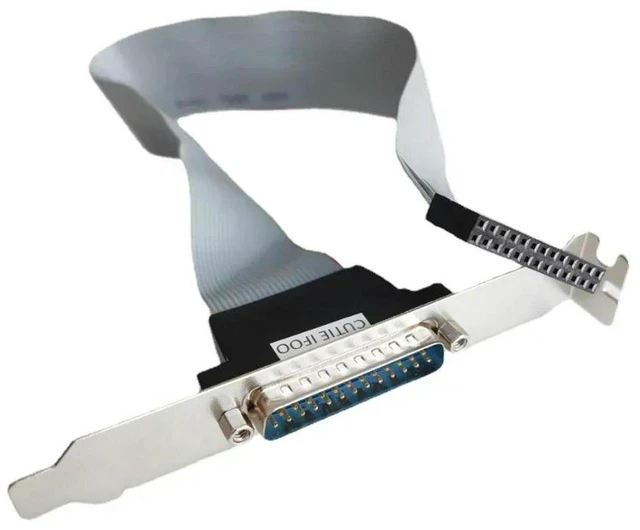 Main image of AJMRTC FC 2.54mm 25Pin Female to Male Motherboard LPT Parallel Port Bracket Cable, DB25 Printer Print Port Internal Expansion Cord for Desktop Computer Mainboard, 25P LPT Interface Chassis Mount Cable