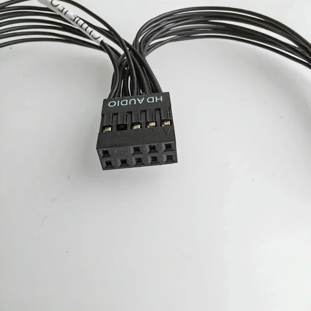 Alt view image 2 of 3 - AJMRTC 10CM 9Pin HD Audio Motherboard Splitter Cable, 9Pin Female to Dual 2-Port Male Extension Cord, Desktop PC Mainboard HD Audio Header Splitter Wire for Computer Chassis Front Panel Audio Expansio