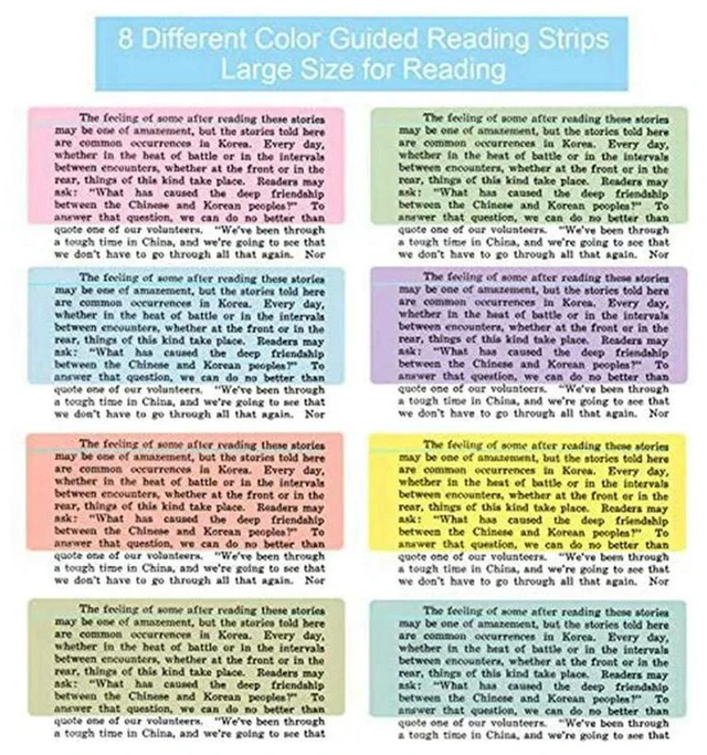 Main image of AJMRTC 32Pcs Guided Reading Highlight Strips, Colored Overlay Bookmark Reading Tracking Rulers With Guide Line, Reading Aids Tools for Dyslexia, ADHD, Visual Stress, Students Classroom & Home Learning
