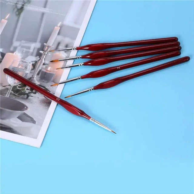 Alt view image 3 of 3 - AJMRTC 24-Piece Fine Detail Paintbrush Set, Assorted Tip Nylon Artist Paint Brushes for Acrylic, Watercolor, Oil, Gouache, Miniature Model, Canvas, Fine Line & Detailing Painting, Art Supplies for Beg