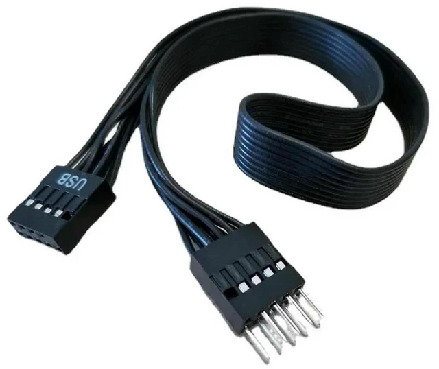 Main image of AJMRTC Motherboard 9Pin USB 2.0 Male to Female Extension Dupont Cable, 30cm Internal Mainboard USB Header Data Cord Wire, 9 Pin USB2.0 Header Extension Line for PC Computer DIY Modification