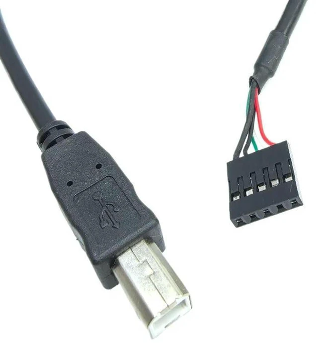 Main image of AJMRTC 50cm PC Motherboard Internal 5Pin Single Row Female to B Male Dupont Data Cable, Mainboard 5 Pin Header to USB-B Male Cord Wire for Printer, Computer Internal USB Signal Transmission DIY Wiring
