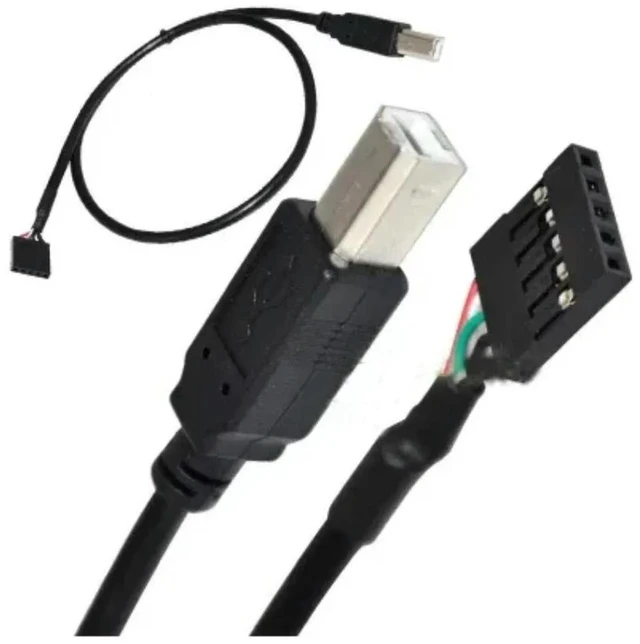 Alt view image 2 of 3 - AJMRTC 50cm PC Motherboard Internal 5Pin Single Row Female to B Male Dupont Data Cable, Mainboard 5 Pin Header to USB-B Male Cord Wire for Printer, Computer Internal USB Signal Transmission DIY Wiring