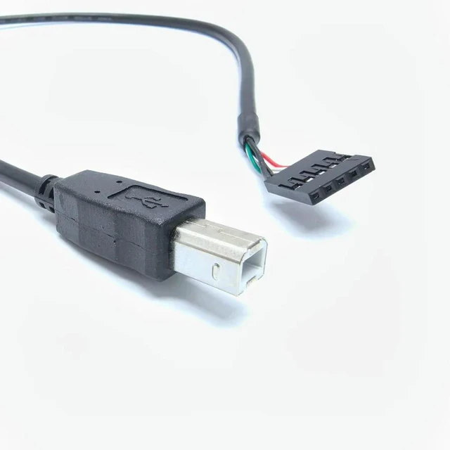 Alt view image 3 of 3 - AJMRTC 50cm PC Motherboard Internal 5Pin Single Row Female to B Male Dupont Data Cable, Mainboard 5 Pin Header to USB-B Male Cord Wire for Printer, Computer Internal USB Signal Transmission DIY Wiring