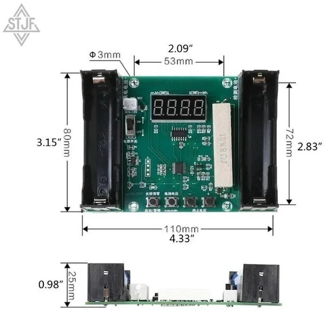 Alt view image 2 of 3 - AJMRTC XH-M240 Lithium Battery Capacity Tester Module, Digital mAh mWh Discharge Electronic Load True Capacity Meter, 18650 Lithium Cell Detector for Battery Testing, Capacity Measurement & DIY Batter