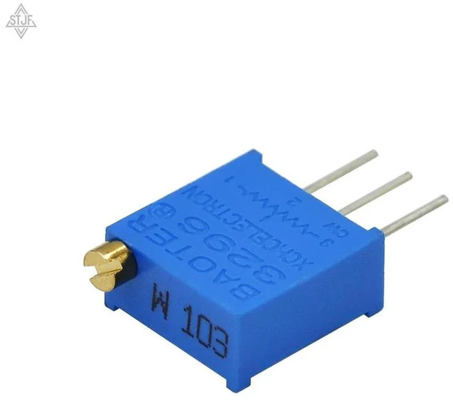 Alt view image 3 of 3 - AJMRTC 5Pcs 3296W-103 10K Multi-turn Precision Adjustable Potentiometer, Top Adjustment 3296 Trimmer Resistor, 10K Ohm Variable Resistor for Circuit Debugging, Electronic Experiment and PCB Circuit DI