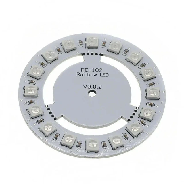 Alt view image 3 of 3 - AJMRTC 16 Bits WS2812 5050 RGB LED Ring Light with Integrated Drivers, WS2811 Compatible Full-Color Built-in Drive LED Ring Lamp, Individually Addressable LED Circle Module for Arduino Raspberry Pi DI