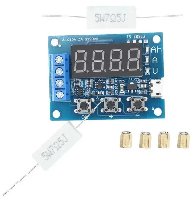 Alt view image 2 of 3 - AJMRTC ZB2L3 Battery Capacity Tester, 1.2V to 12V Li-ion Lithium & Lead-acid Battery Resistance Discharge Capacity Meter, Digital Battery Detector for Battery Capacity Testing and Internal Resistance