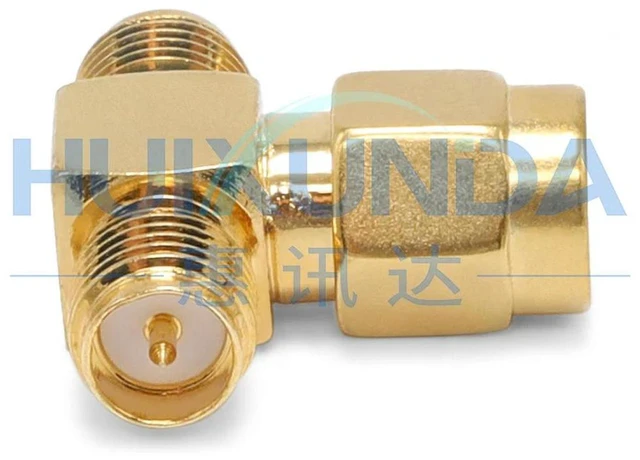 Alt view image 3 of 3 - AJMRTC RPSMA-KJK SMA Reverse Polarity Tee Adapter, SMA External Thread Pin to Internal Thread Hole to External Thread Pin, 3-Way RPSMA-KJK T-Type RF Coaxial Connector for Antenna Signal Splitting