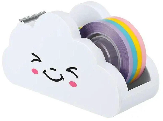 Main image of AJMRTC 1Pcs Cute Desktop Tape Dispenser, Cloud Shape Rainbow Tape Cutter, Portable Handheld Tape Holder for Student Handbook, DIY Scrapbooking, Gift Wrapping, Office and School Stationery Supplies