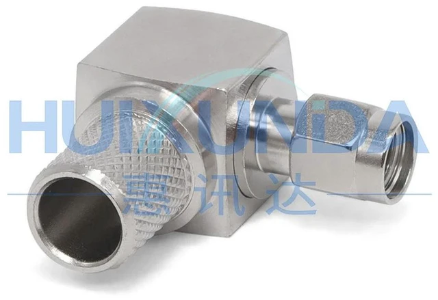 Alt view image 3 of 3 - AJMRTC RPSMA-C-JW-7 Reverse Polarity SMA Bent Male Crimp Connector, Inner Hole Right Angle RPSMA Plug for 50-7 / LMR400 Coaxial Cable, RF Crimp Connector for Antenna Cable Assembly