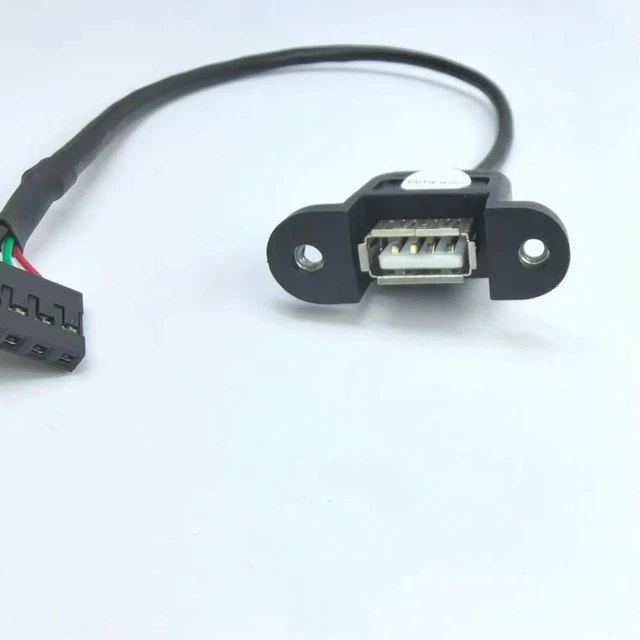 Alt view image 2 of 3 - AJMRTC USB 2.0 Type A Female Screw Panel Mount Adapter Cable to Dupont 2.54mm 5Pin Header, 30cm Computer Data Extension Cord for PC Case, Motherboard, DIY Electronic Projects