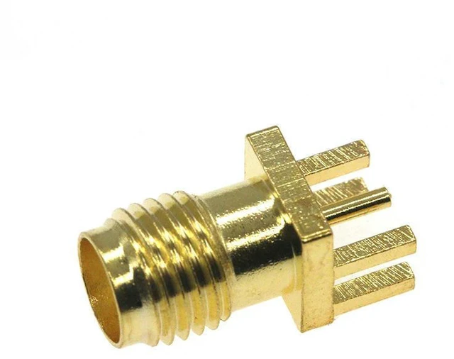 Alt view image 3 of 3 - AJMRTC SMA-KE Straight Antenna Connector, Through Hole PCB Mount SMA Jack, Female Outer Screw Inner Hole Straight SMA Antenna Seat for Wireless Module, WiFi, RF Circuit Board