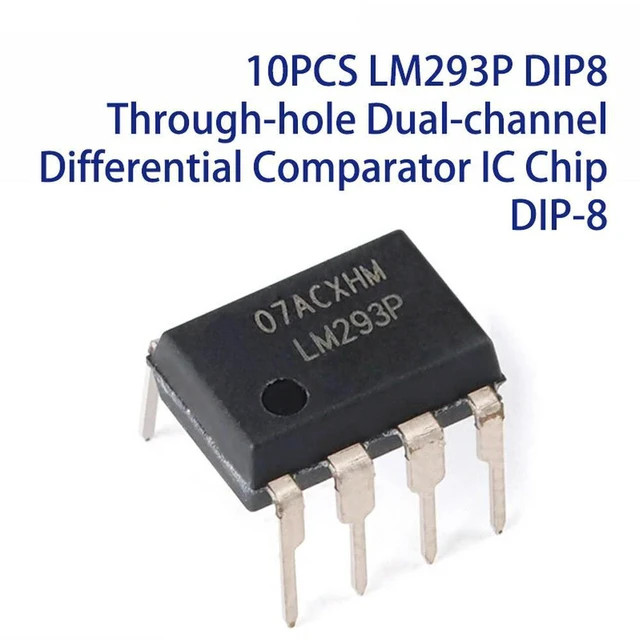 Alt view image 2 of 2 - AJMRTC 10Pcs LM293P DIP8 Dual Channel Differential Comparator IC Chips, Through Hole DIP-8 Voltage Comparator, High Precision Electronic Component for Circuit Control Projects