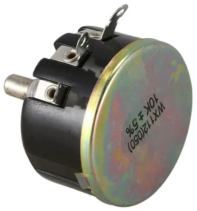 Alt view image 2 of 3 - AJMRTC 3Pcs WX050 Wire Wound Rotary Potentiometer, 10K Ohm 5W Power Variable Resistor, 6mm Round Shaft, Black & Silver Rotary Rheostat for Industrial Circuit Adjustment & Electronic Rework