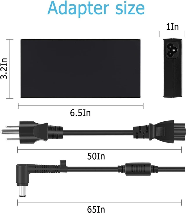 Alt view image 2 of 4 - 150W 19.5V 7.7A AC Adapter Laptop Charger Replacement for HP ProOne 440 23.8 inch G9 All-in-One, Pavilion All-in-One 27-ca 24-a1 23-q0 24-b0, ProDesk 600 G1 G2 G3 G4 G5, EliteBook 8460W 8560W, L68323-